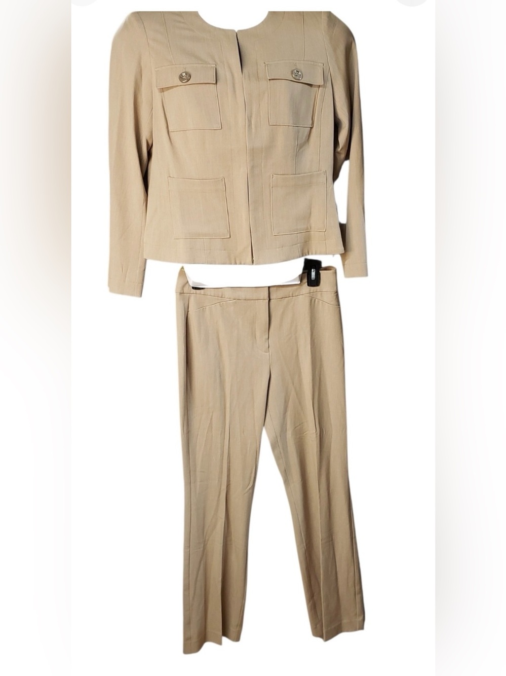 White House Black Market Beige Two-Piece Jacket and Pants Set